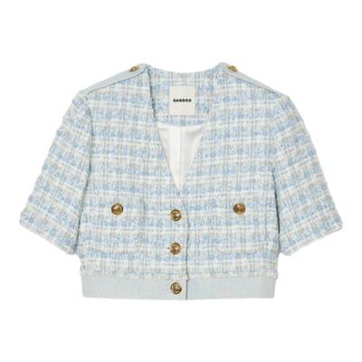 经典格纹花呢短款外套SANDRO