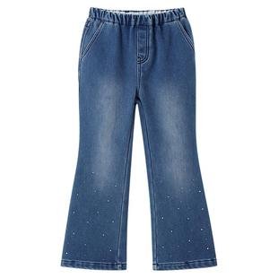 【加绒微喇】安奈儿童装女童牛仔裤2025冬新款潮流保暖加厚长裤