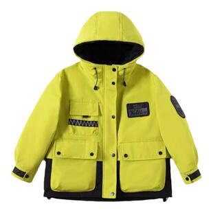 福潴潴儿童羽绒服90白鸭绒冬季女童羽绒加绒加厚男童风衣外套三防