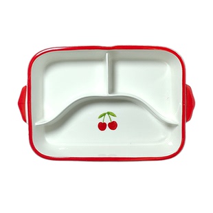 陶瓷加深分格餐盘儿童食堂饭盒分餐盘大人减脂分隔餐盘家用西餐盘