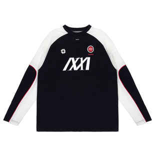 MIICHOUS米丘寺运动撞色拼接速干长袖 早春防晒宽松骑行训练T恤