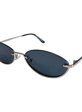 老钱风椭圆小框平光太阳镜潮酷