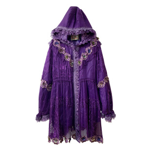 拜占庭的森林桑蚕丝棉服女小个子高级感轻奢刺绣轻薄保暖棉服棉袄