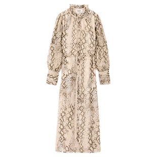 【限时7折】[张雅钦同款]bash春季沙海蟒纹复古连衣裙1H25SAHA