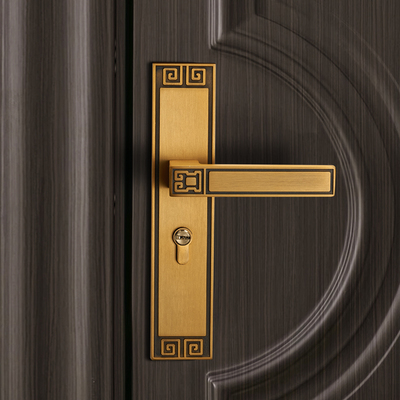 新中式门锁卧室房门锁具家用房间室内木门锁对开静音磁吸门把手