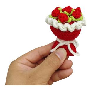 针织钩织仿真花束毛线手捧花教师节礼品礼物玫瑰花向日葵家居摆件