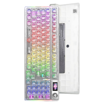 狼蛛F98prov3透明客制化机械键盘无线三模热插拔电竞游戏办公专用