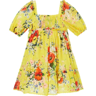 【38开门红】ZIMMERMANN女童印花平行绉缝棉质巴里纱连衣裙