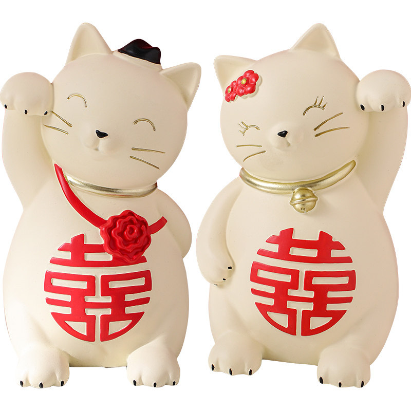 招财猫装饰摆件结婚礼物送新人