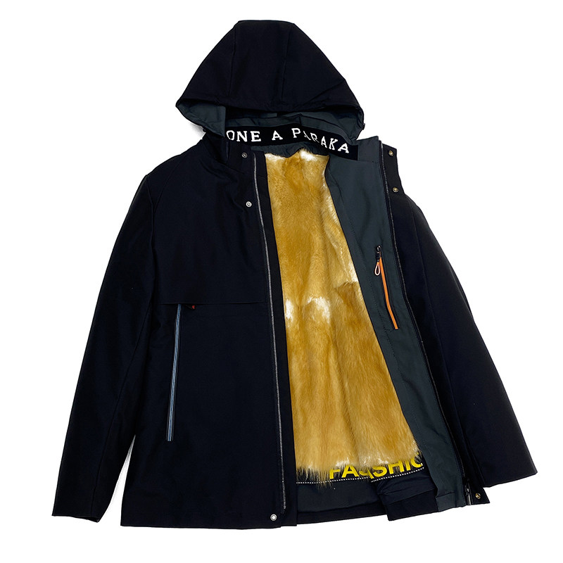 派克服男款冬季整貂内胆可拆卸加厚皮毛一体男士皮草派克服短款