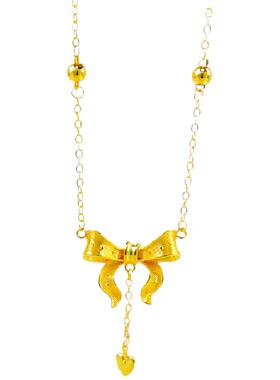 金包银在逃公主蝴蝶结项链女款