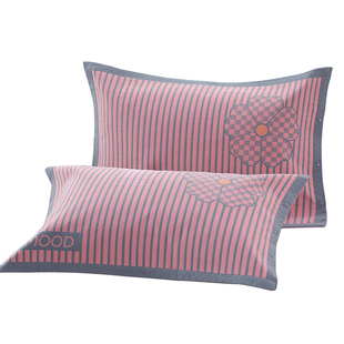 纯棉枕套一对外贸布艺一等品枕头套纱布全棉成人加厚大枕巾套防滑