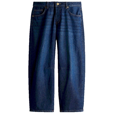 HM女装牛仔裤2025秋季新款通勤筒形高腰九分原色牛仔裤1263676