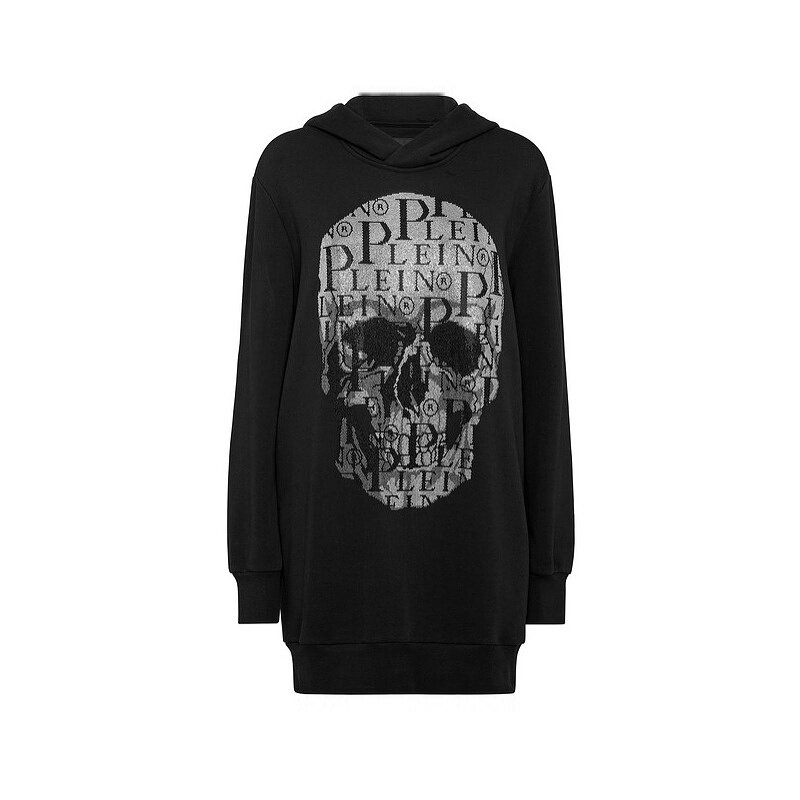 PHILIPP PLEIN 女士Skull连帽长袖卫衣裙连衣裙