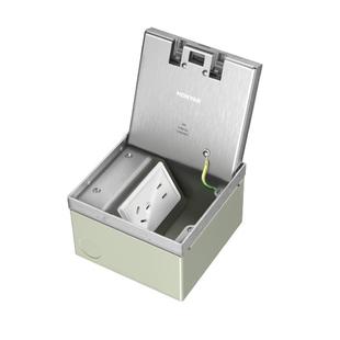 鸿雁嵌入式地插座隐形不锈钢纯平暗藏暗埋超薄隐藏式防水地面插