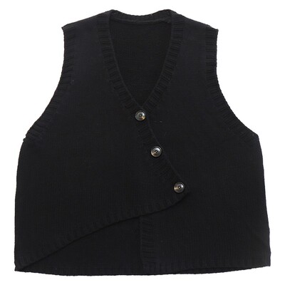 Offduty斜门襟百搭实穿针织马甲