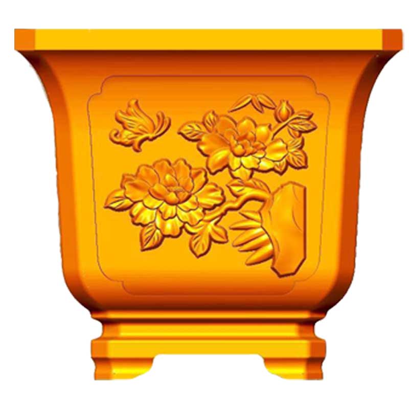 底部灌浆46角花盆模具