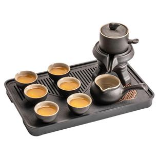 黑陶懒人自动茶具套装家用石磨茶壶喝茶杯办公室会客功夫泡茶神器