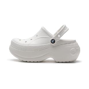 Crocs卡骆驰新款贝拉Clog洞洞鞋高跟凉鞋轻盈舒适拖鞋210062-100