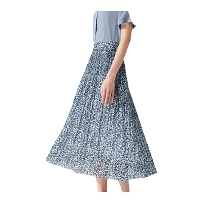 乔万尼百褶半身裙夏季新品显瘦百搭油画风设计师款高级感ET2D305