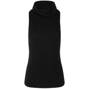 Fanptntox 高领百搭挡脸针织无袖打底背心上衣女秋季新款修身显瘦