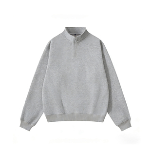 420g重磅半拉链立领卫衣春季新款男生宽松无帽短款休闲上衣外套