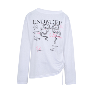 【Endweep官方店】夏季宽松薄款防晒罩衫斜肩微透女款长袖上衣