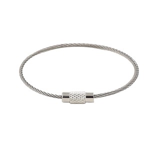 不锈钢丝绳圈钥匙扣挂件钢丝圈吊牌线圈吊丝挂扣户外带锁扣钢丝环