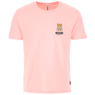 moschino/莫斯奇诺男士经典小熊修身时尚短袖圆领T恤 A1924 8103