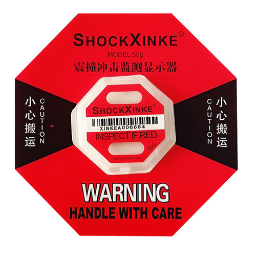 原装SHOCKXINK防震标签二代50G防碰撞标签绿色环保物流运输标签贴