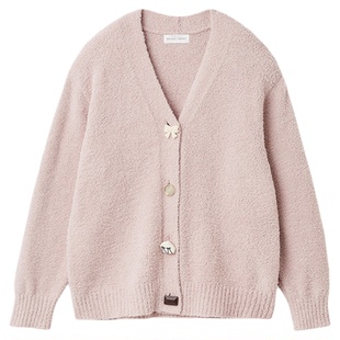 SNIDEL HOME2026春夏新品简约纯色V领针织开衫居家睡衣SHNT261020