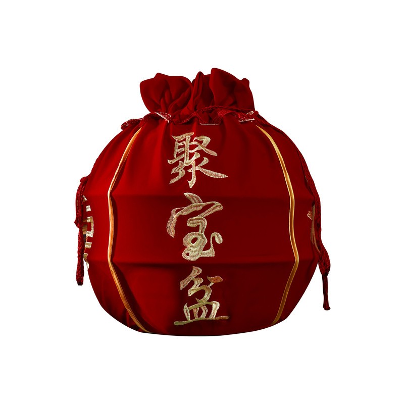 结婚包袱皮刺绣大号聚宝盆新娘陪嫁喜盆包裹布束口包袱布婚庆用品