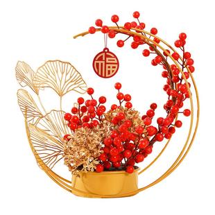 2026马年春节新年乔迁之喜装饰摆件福桶发财红果客厅过年布置用品