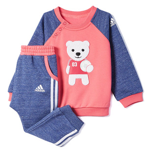 Adidas/阿迪达斯正品小熊图案婴童针织休闲卫衣长裤套装 CG0387