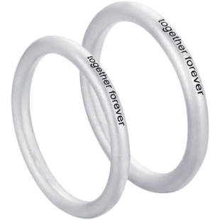 Princess原创999足银磨砂圆环戒指闭口小众情侣对戒纯银情侣戒指