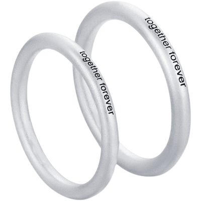 手工999足银闭口情侣戒指