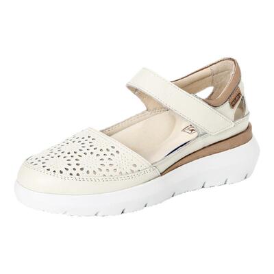 Pikolinos派高雁夏季牛皮/羊皮包头平底魔术贴舒适凉鞋PM252705