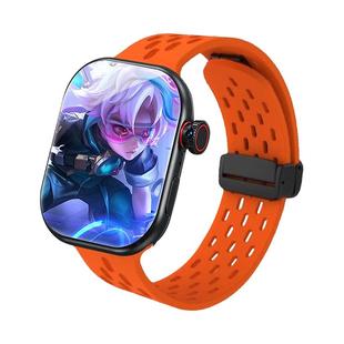 适用科酷瑞S10MAX硅胶磁吸表带s14ultra洞洞硅胶表带S11透气折叠扣S12智能手表腕带S13PROMAX表链配件s9透气