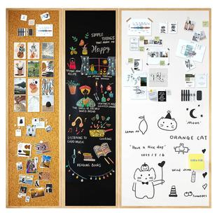 实木框磁性挂墙式大黑板墙磁吸儿童家用画板涂鸦墙照片软木墙面走廊玄关学生教学绿板粉笔可擦写字板白板定制