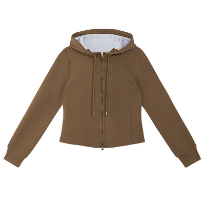 美特斯邦威连帽收腰短款外套