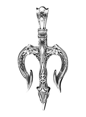 霸气三叉戟吊坠纯银男个性新款