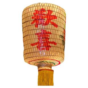 竹编潮汕油纸灯笼中式户外装饰定制竹条餐饮喜字市井风火锅店吊灯