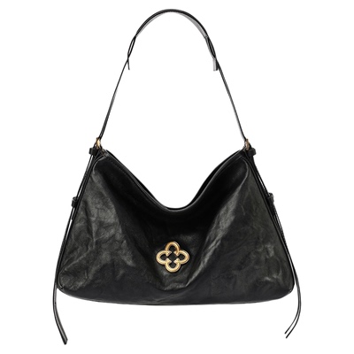 CASSILE卡思乐单肩托特包真牛皮复古横版hobo大容量斜挎腋下包