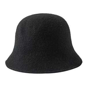 Classy key新加坡设计师联名款减龄黑色绒感渔夫帽女秋冬爆款帽子