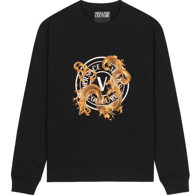 【季末优惠】VERSACE JEANS COUTURE 男士印花棉质平纹针织运动衫