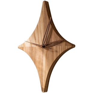 掬涵星星实木钟表挂钟时尚客厅儿童房简约挂墙艺术时钟创意装饰