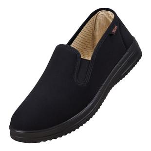 老北京布鞋男官方旗舰店2025新款正品防滑防水一脚蹬黑色工作鞋子