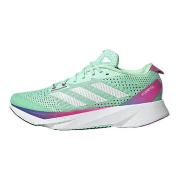 adidas 织物减震防滑耐磨透气轻便 低帮跑步鞋 女款 绿蓝GV9090