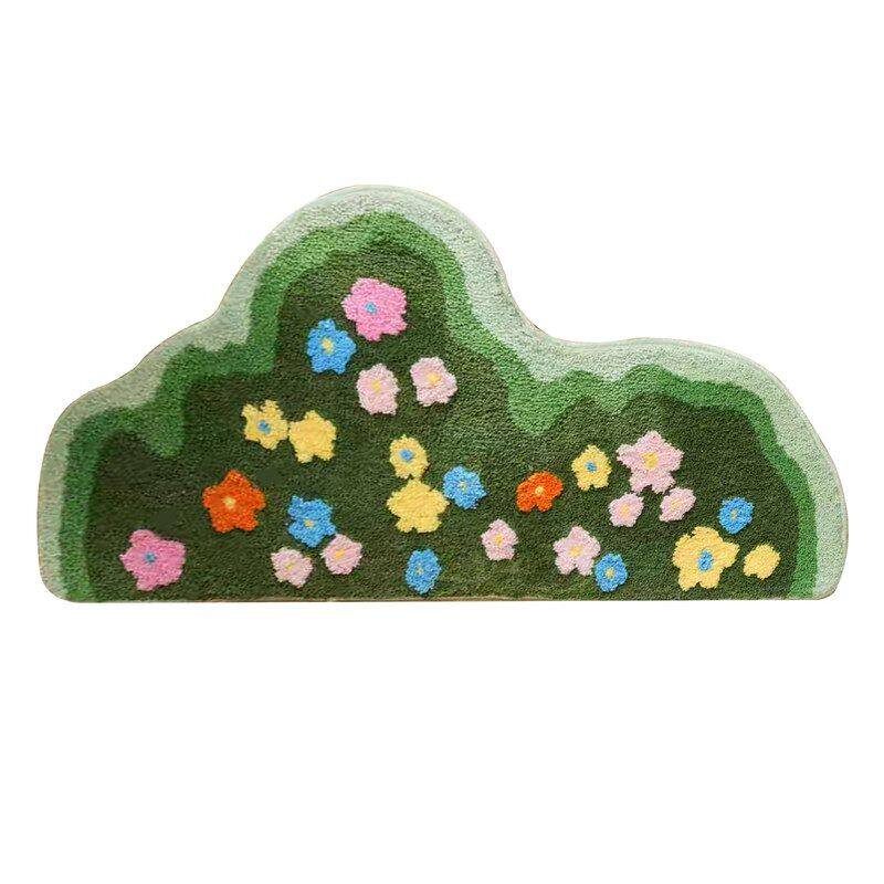 一方花园森系植绒床边地毯可机洗