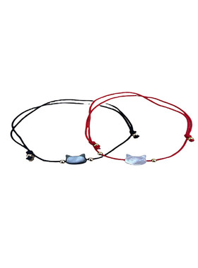 猫眼石手链女手工编织咪贝壳手绳